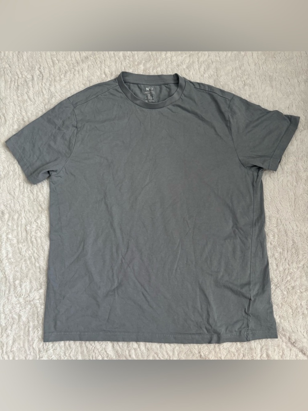 No. 7 Men's Crew Neck Short Sleeve Tee in Charcoal